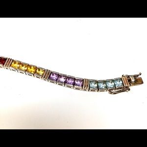 Sterling silver multicolored stones bracelet